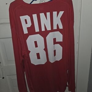 PINK Victoria's Secret Red Long Sleeve Tee